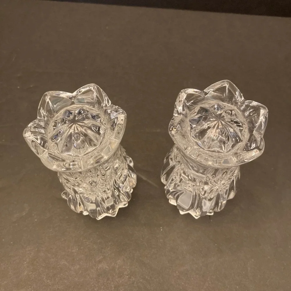 Gorham Vtg Tulip Crystal Salt & Pepper Shakers‎ 3.5